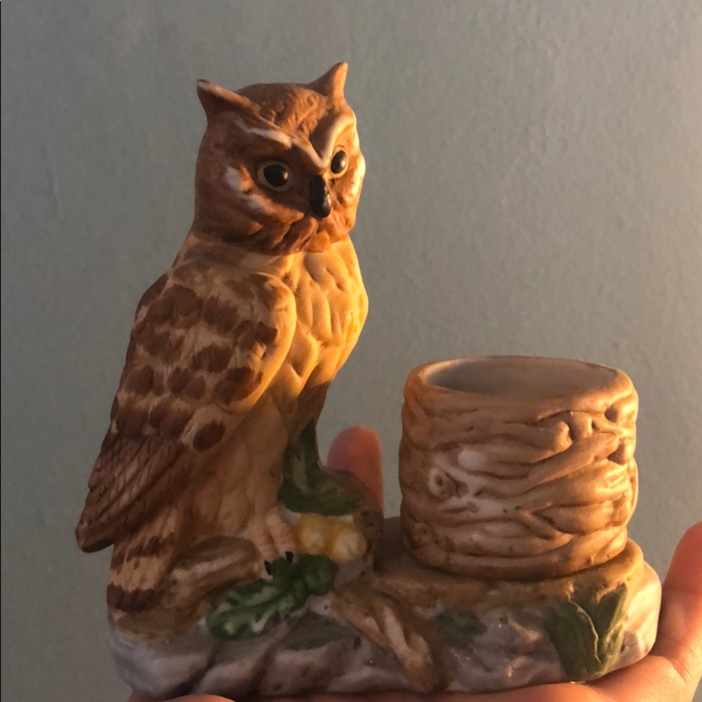 Owl small candle holder